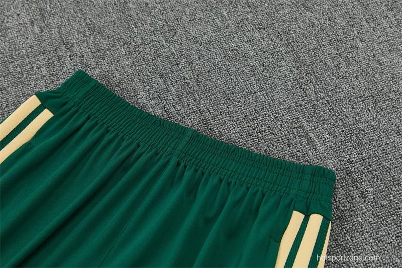 2026 Real Madrid Dark Green Camouflage  Half Zipper Jacket Tracksuit + Long Pants (Adidas)