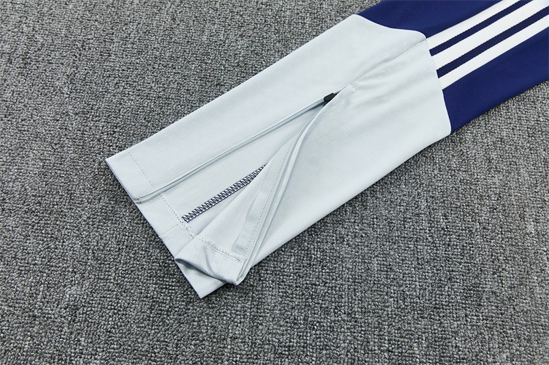 26/27 Kids Real Madrid Home White Half Zipper Jacket Tracksuit + Long Pants