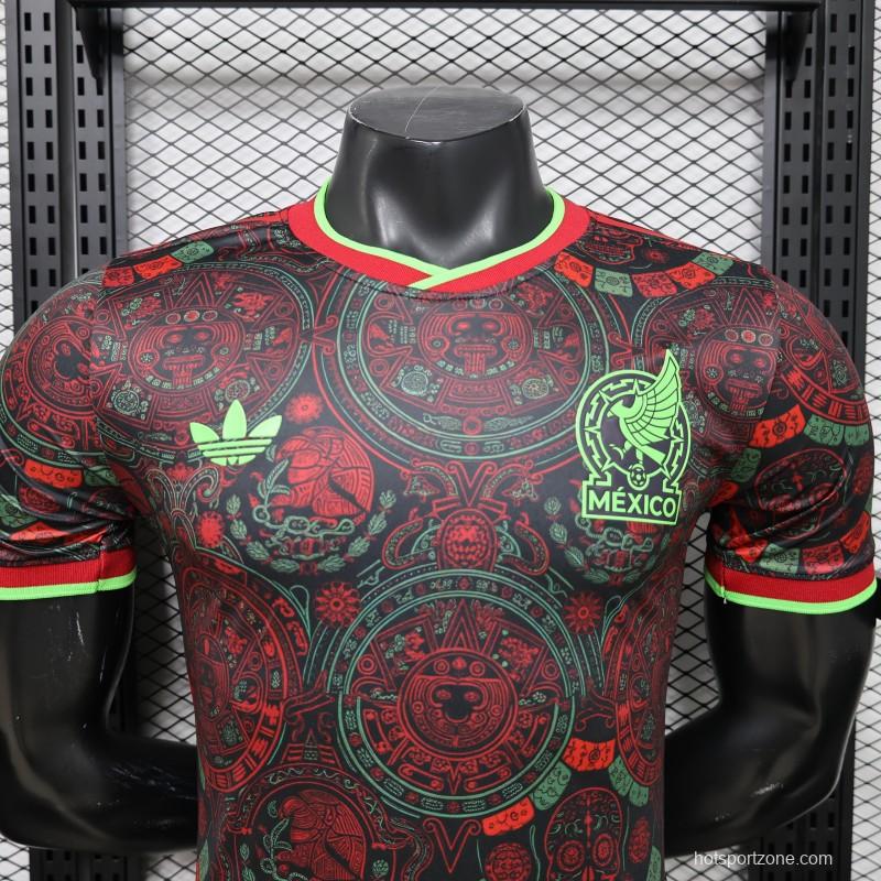 Player Version 2026 Mexico  Black with Aztec Calendar & Day of the Dead Special Edition Jersey