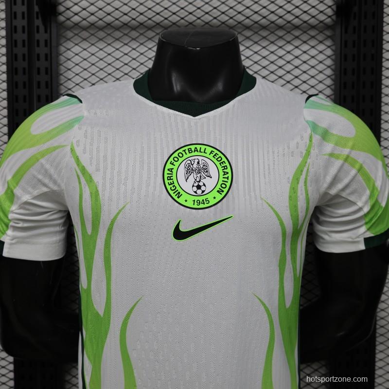 Player Version 2026 Nigeria  White with Green Flame Away Jersey
