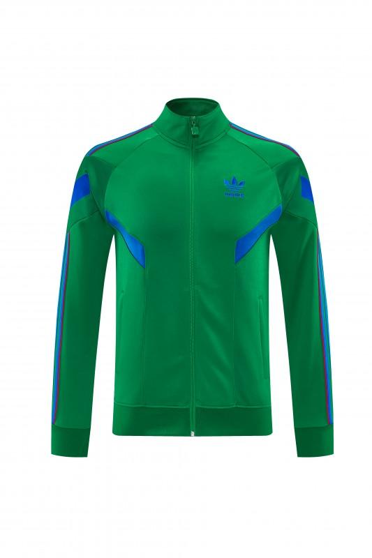 26/27 Adidas Originals Green  Full Zipper Jacket Tracksuit + Royal Blue  Long Pants