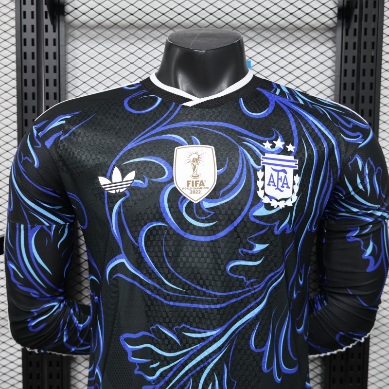 Player Version  26/27  Argentina  Black & Blue  Long Sleeve Jersey