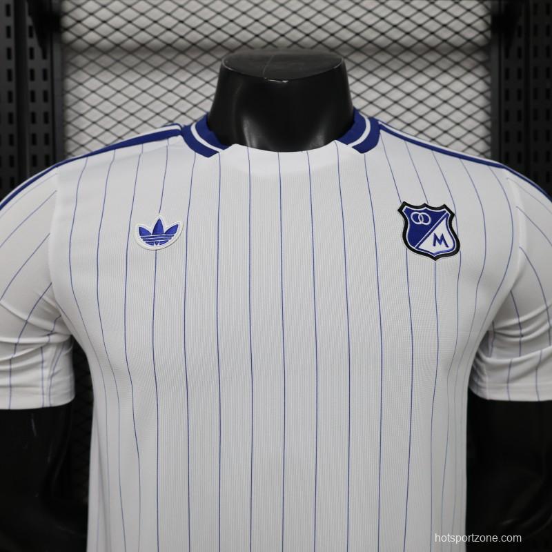 Player Version 26/27 Millonarios FC White & Navy Blue Pinstripe Retro Special Edition Home Jersey