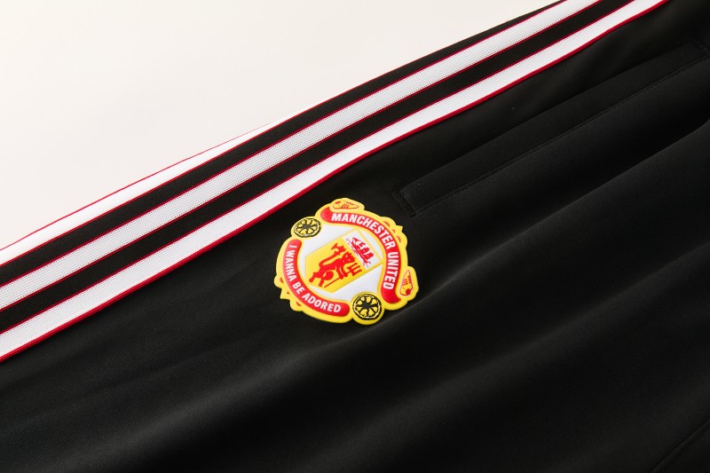 2026/27 Manchester United Black Grunge Splatter Paint Full Zipper Jacket Tracksuit + Long Pants