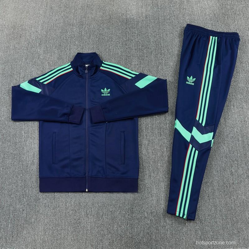 2026/27 Adidas Originals Navy Blue Full Zipper Jacket Tracksuit + Long Pants