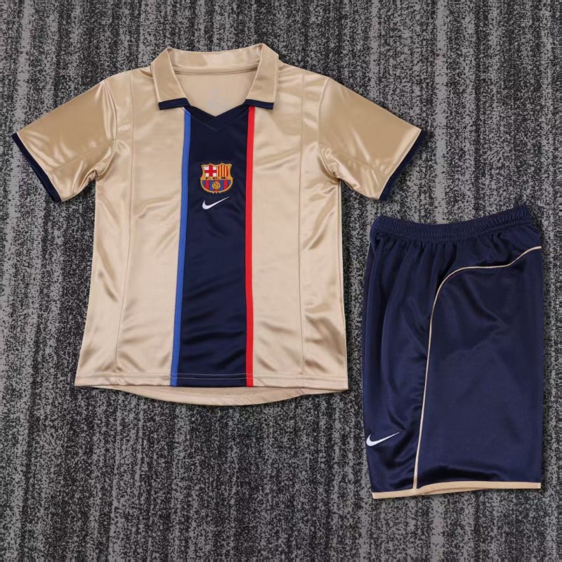 Retro Kids 01/02 Barcelona Away Jersey