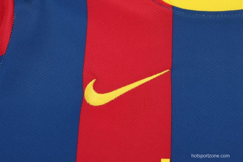 Retro Kids 10/11 Barcelona Red Blue Home Long Sleeve Jersey