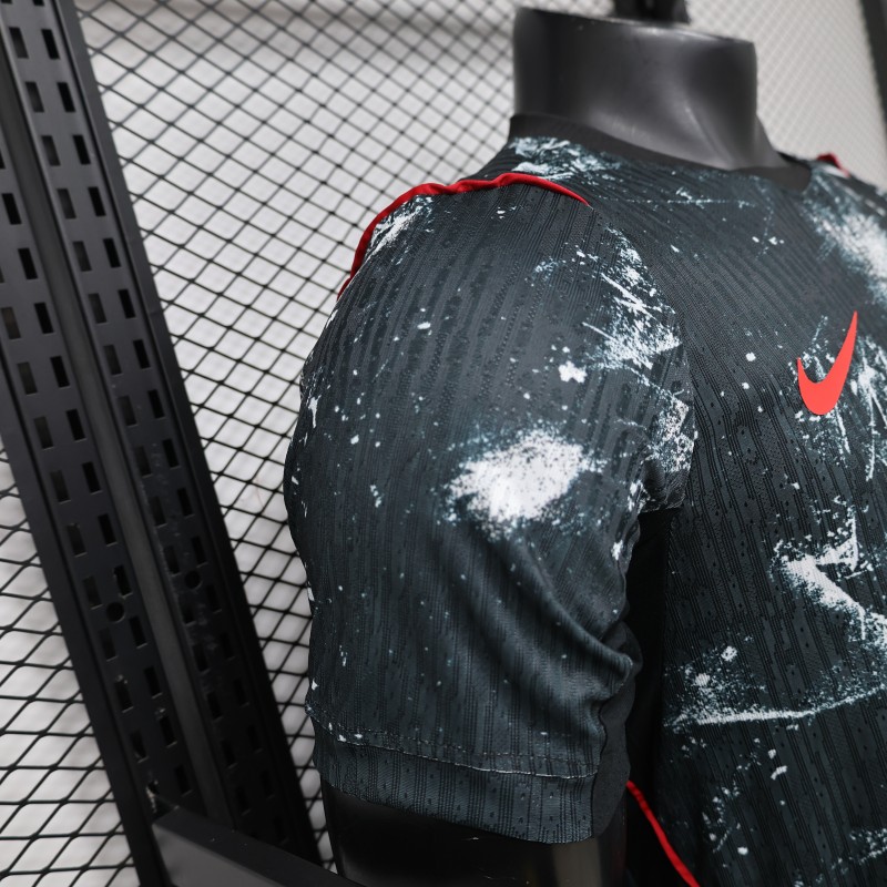 Player Version 2026 Canada Third Dark Grey with Shattered Ice Crystal Allover Print Jersey