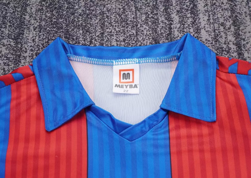Retro 1989/92 Kids FC Barcelona Blue & Red Stripe Home Jersey