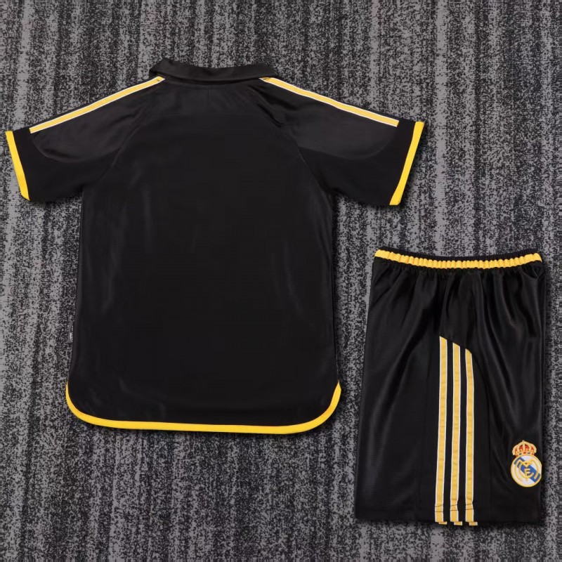 Retro Kids 99/01 Real Madrid Away Black Jersey