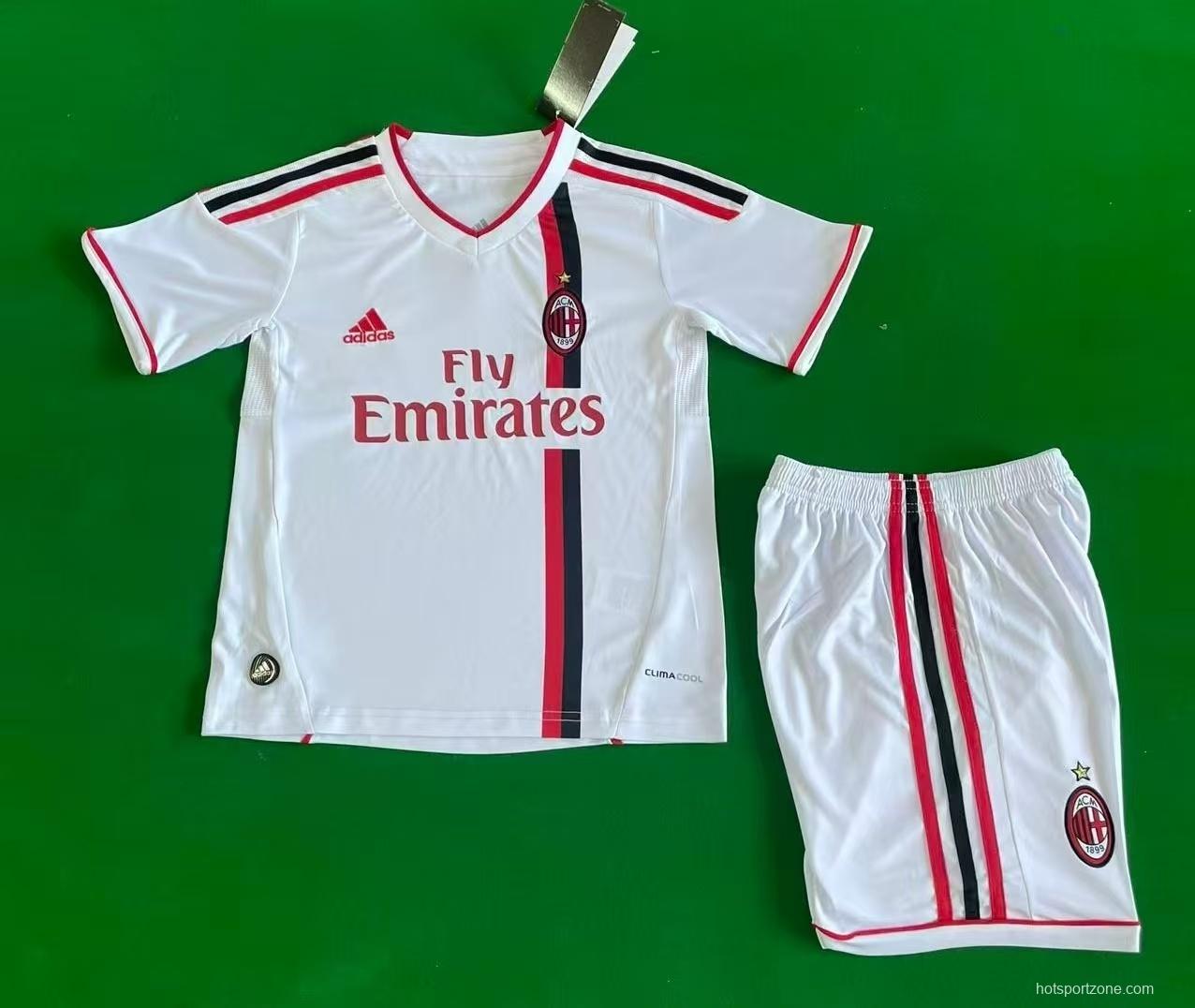 Retro 2010/11 Kids AC Milan White Away Jersey