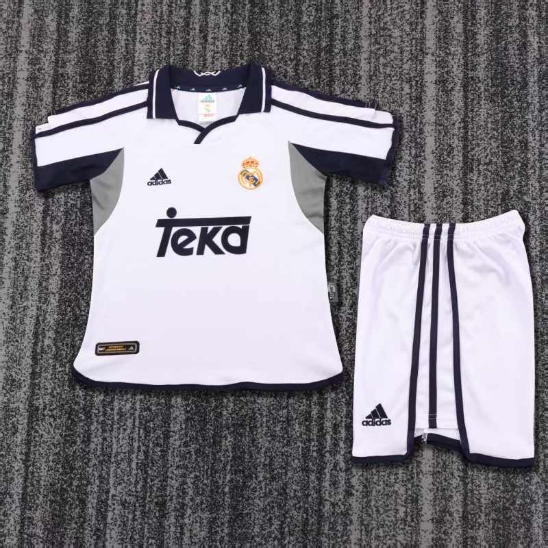 Retro Kids 00/01 Real Madrid Home Jersey