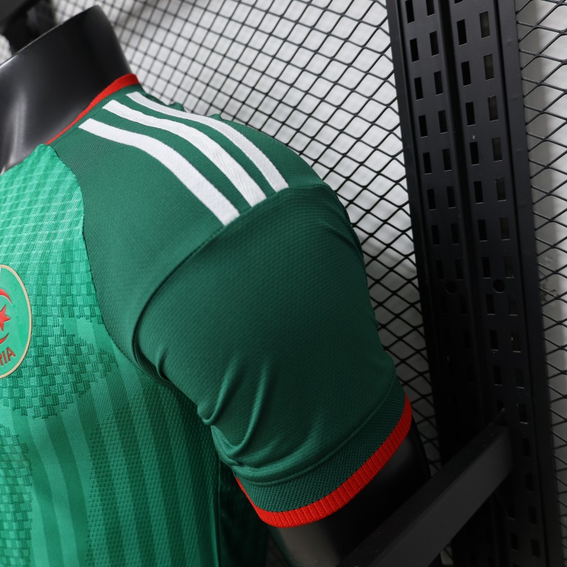 Player Version 26/27 Algeria Away Green with Tonal Vertical Stripe  Jersey