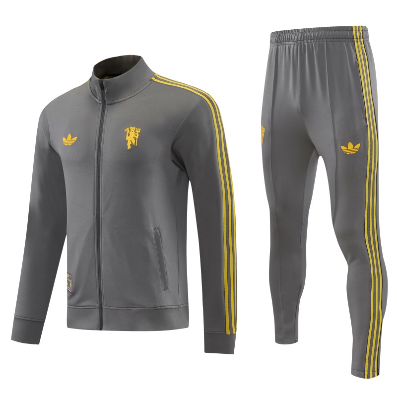 26/27 Manchester United Dark Gray Full Zipper Jacket+Long Pants