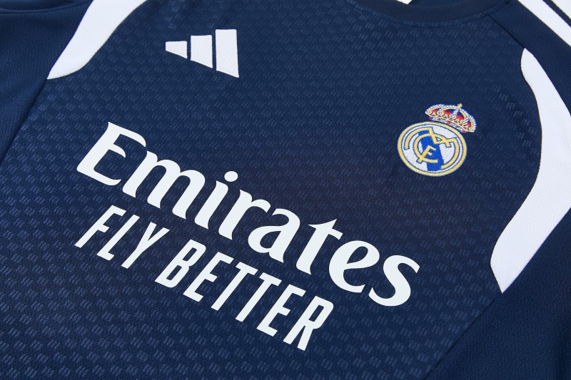 26/27 Real Madrid Navy Blue & White Short Sleeve+Soccer Shorts