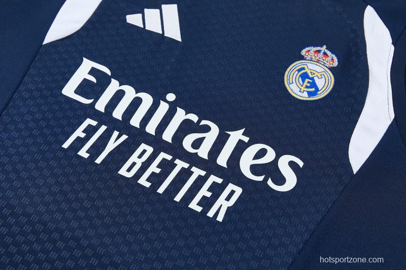 26/27 Real Madrid Navy Blue & White Sleeveless Vest Tracksuit + Short Pants