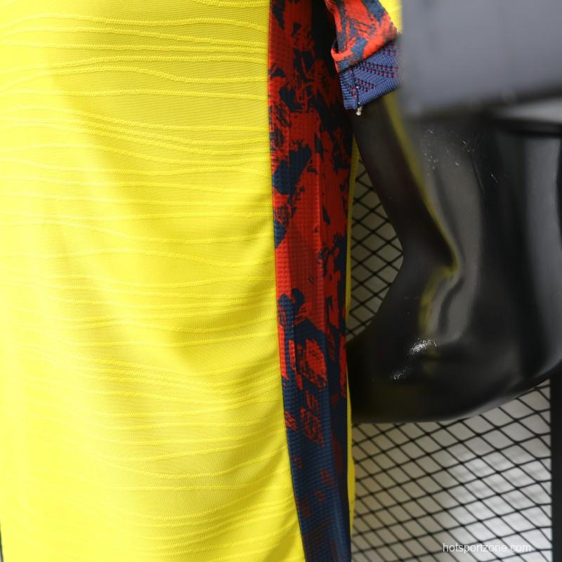 Player Version 2026 Ecuador Yellow with Tonal Wave  Home Jersey
