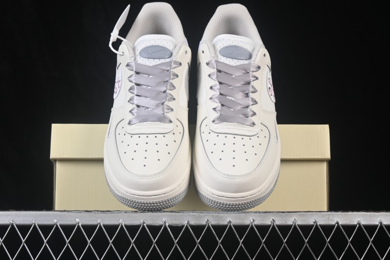 Nike Air Force 1 '07 Low Milk Grey Leopard Hand-Painted Casual Sneakers - FB1839-323