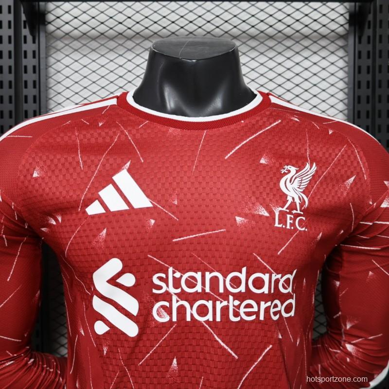 Player Version 26/27 Liverpool Red Lightning Fragment Long Sleeve Home Jersey