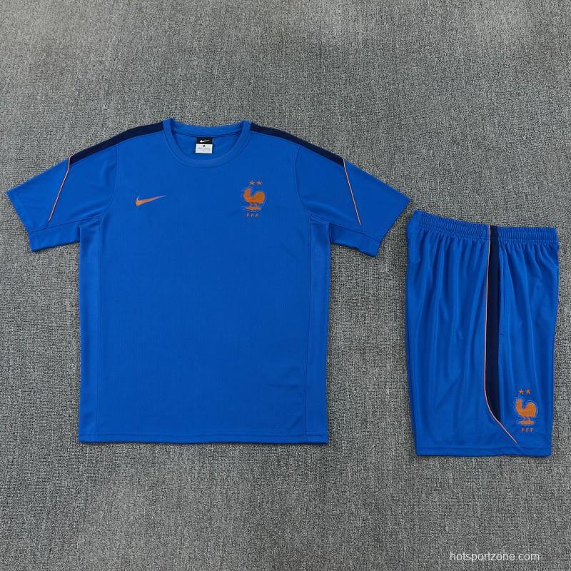 26/27 France Blue Short Sleeve+Soccer Shorts