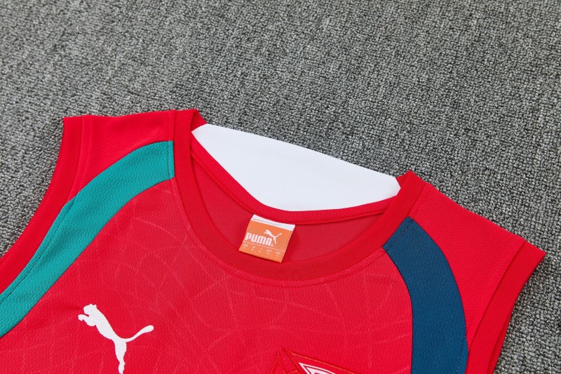 26/27 Portugal Red & Navy Blue Sleeveless Training Vest +Shorts Set