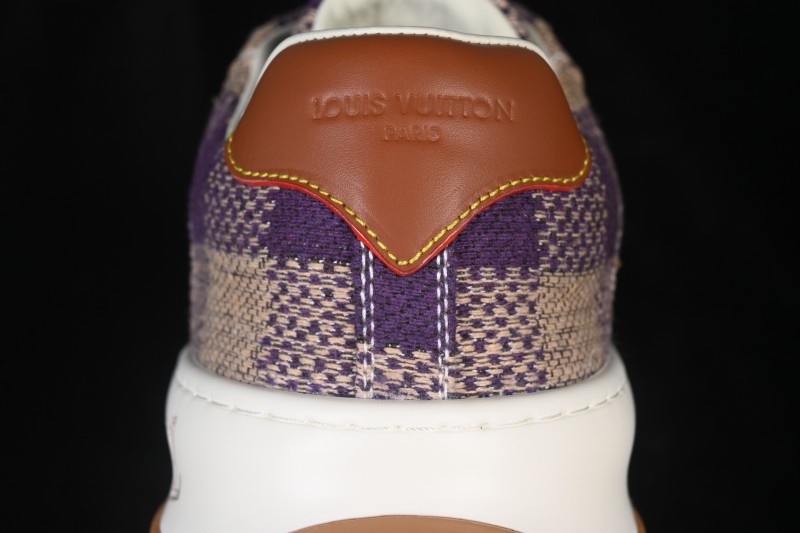 Louis Vuitton Tilted Sneakers Classic 2026SS Low-Top Casual Shoes in Smooth Calfskin Leather with Side LV Lettering - Light Purple
