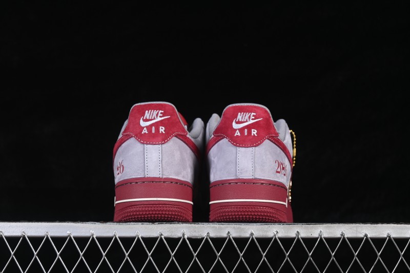Nike Air Force 1 '07 Low Year of the Horse Limited Edition Grey Red Two-Tone Casual Sneakers - JP2026-136