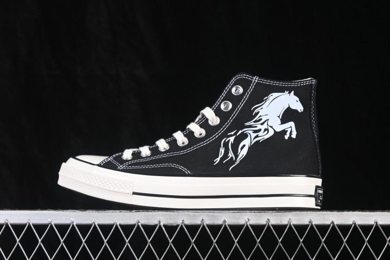 Converse Chuck 1970s Chinese Year of the Horse Edition Classic Graffiti Vulcanized Canvas Sneakers - 162050C