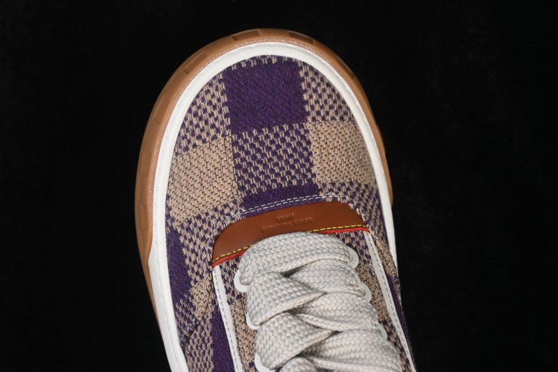 Louis Vuitton Tilted Sneakers Classic 2026SS Low-Top Casual Shoes in Smooth Calfskin Leather with Side LV Lettering - Light Purple