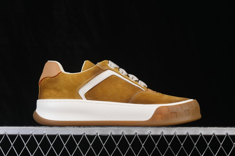 Louis Vuitton Tilted Sneakers Low-Top Casual Shoes in Calf Leather with LV Accent - Cognac
