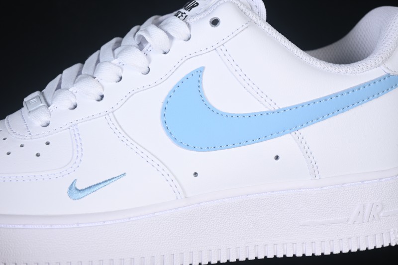 Nike Air Force 1 '07 Low Casual Basketball Shoes with White and Blue Swoosh and Full-Length Air Cushion - ZH0316-121