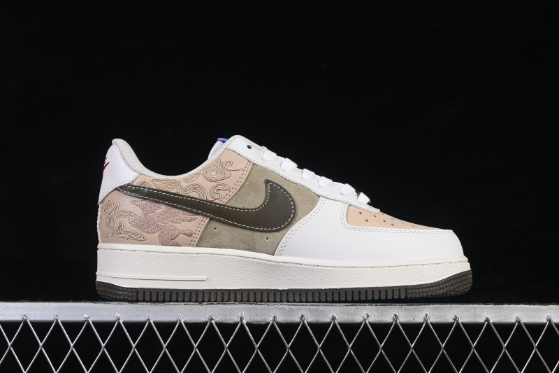 Nike Air Force 1 '07 Low Casual Skateboarding Shoes with Classic White and Green Colorway - IQ1119-088