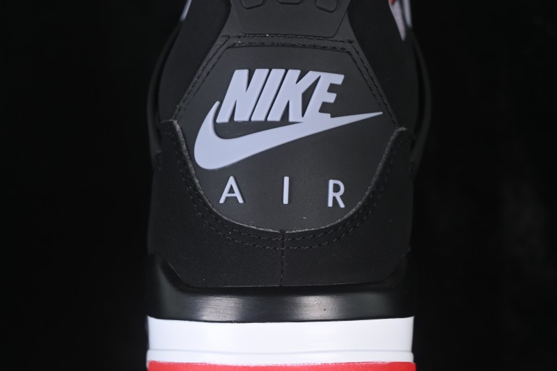 Nike Air Jordan 4 Retro Running Shoes with Premium Leather Upper and Classic Black-Red Colorway - IX8180-001