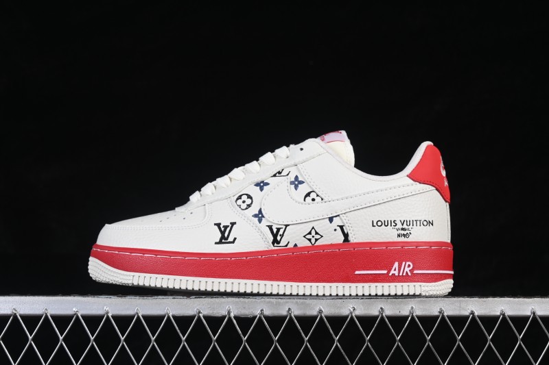 Nike Air Force 1 '07 Low LV Collaboration White Crimson Low-Top Casual Sneakers - BQ4212-100