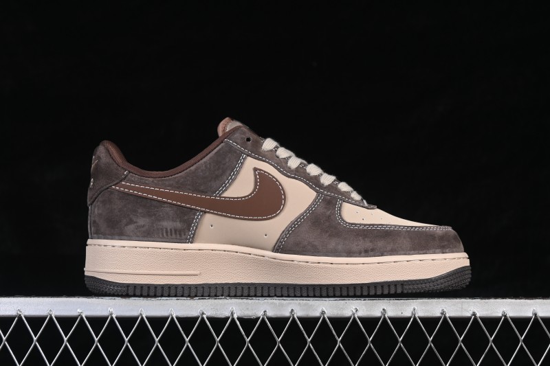 Nike Air Force 1 '07 Low Casual Sneakers in Brown and Light Khaki - KL1688-001