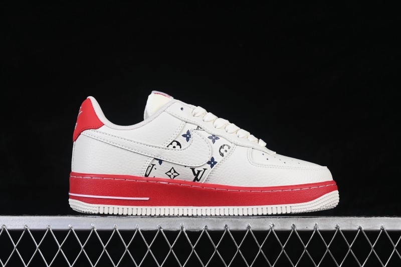Nike Air Force 1 '07 Low LV Collaboration White Crimson Low-Top Casual Sneakers - BQ4212-100