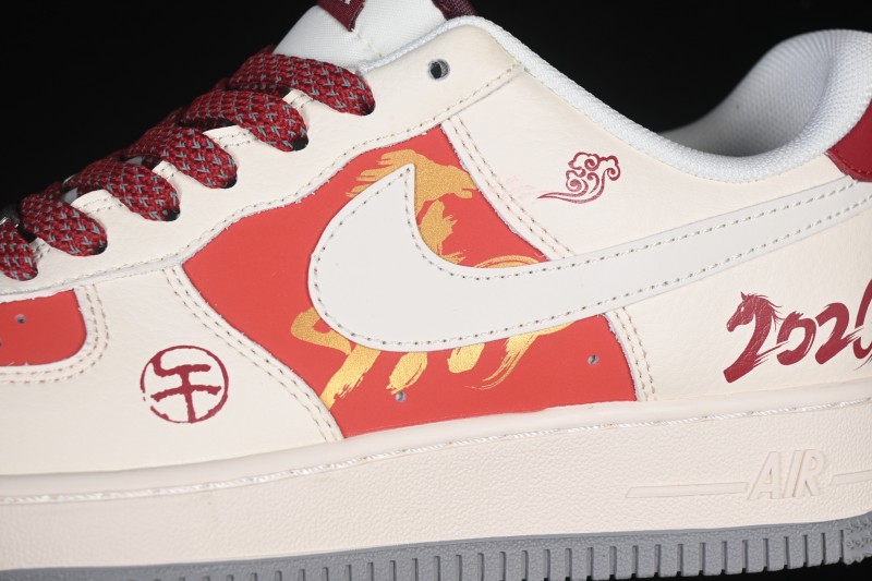 Nike Air Force 1 '07 Low Year of the Horse Limited Edition Red-White Contrast Casual Sneakers - JP2026-151