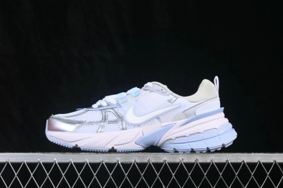 Nike V2K Run Retro Low-Top Running Shoes with Cushlon Foam Cushioning and Anti-Slip Sole - FD0736-119