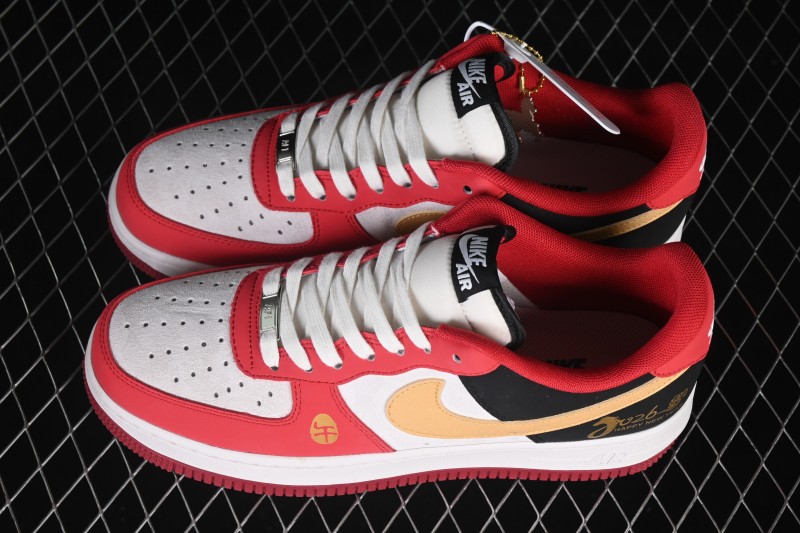 Nike Air Force 1 '07 Low Chinese New Year Edition Red Black Gold Colorway Casual Skateboarding Shoes - JP2026-139