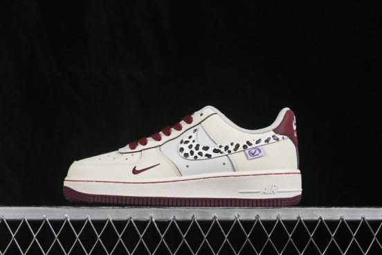 Nike Air Force 1 '07 Low Wild Berry Leopard Shadow Hand-Painted Casual Sneakers - FB1839-521