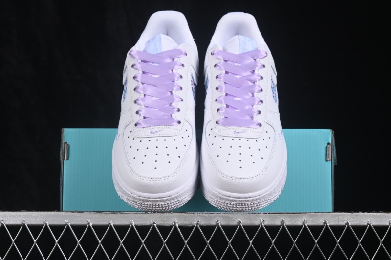 Nike Air Force 1 '07 Low Ice Blue Leopard Shadow Hand-Painted Sneakers - FB8971-008