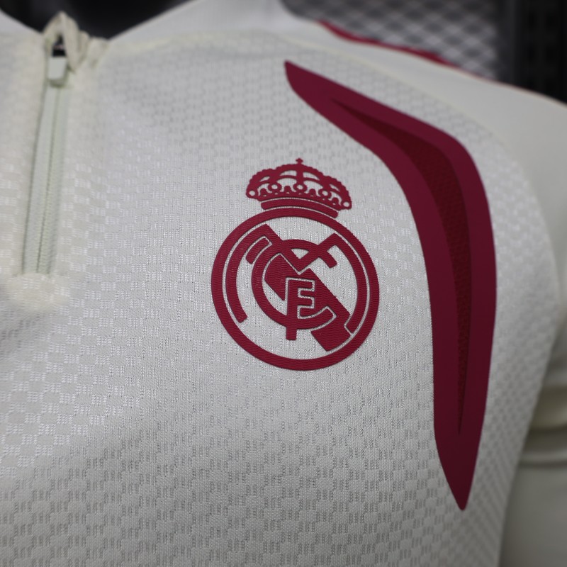 Player Version 26/27 Real Madrid CF White Red  Long Sleeve Jersey