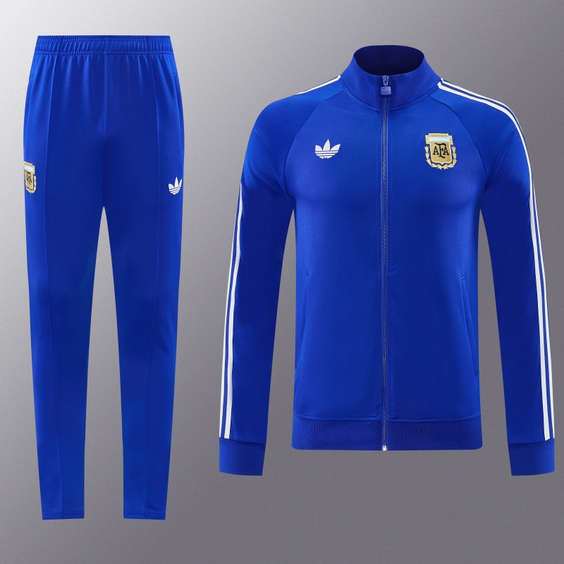 26/27 Argentina Colorful Blue Full Zipper Jacket + Long Pants
