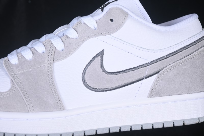 Nike Air Jordan 1 Low AJ1 Embroidered White Grey Low-Top Retro Cultural Basketball Shoes - IX3959-100
