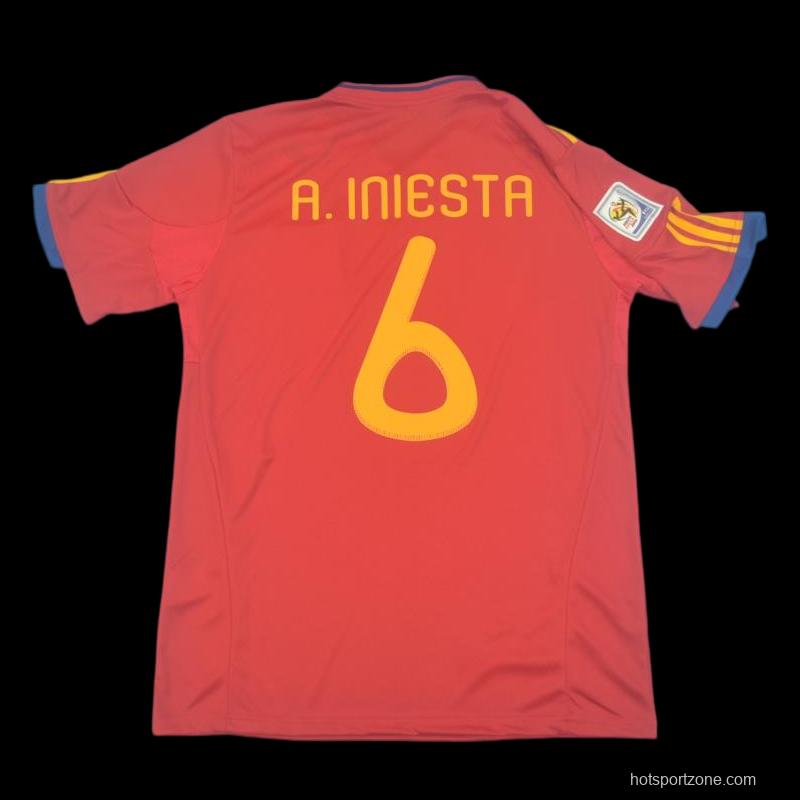 Retro 2010 Spain Home Soccer Jersey