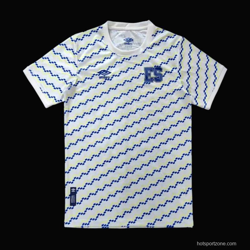 2023 El Salvador Training White Stripe Jersey
