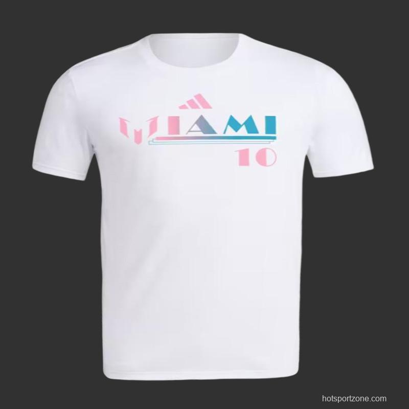 23/24 Messi x adidas Miami White T-Shirt