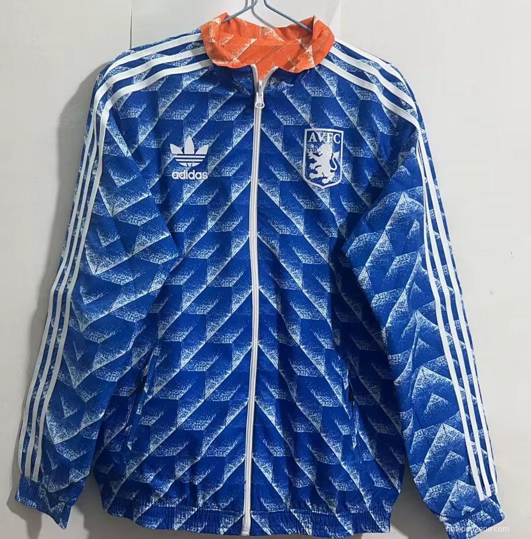 Retro Aston Villa Reversible Blue/Orange Jacket