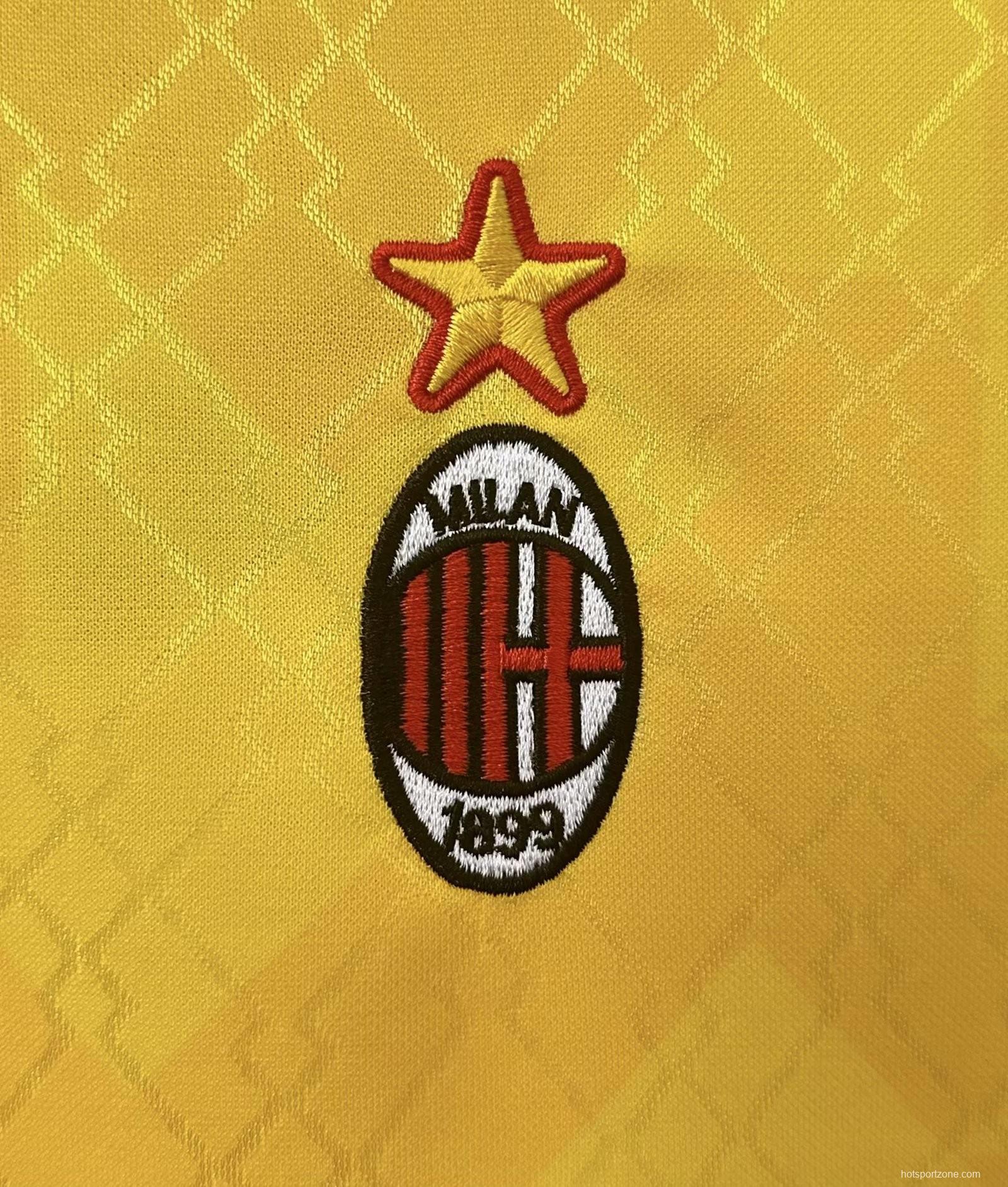 Retro 95/96 AC Milan Third Yellow Jersey