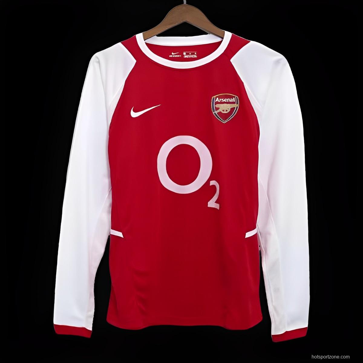 Retro 02/04 Arsenal Home Long Sleeve Jersey